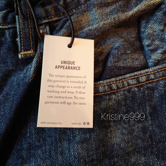 Levi's Japan Made & Crafted Barrel Loose Fit Jeans in Medium Dark Wash Mado NWT - Picture 9 of 9